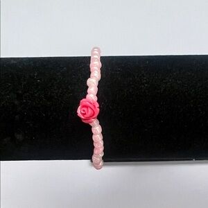 Pink Rose Beaded Bracelet